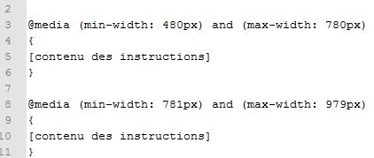 code media query pour tablette